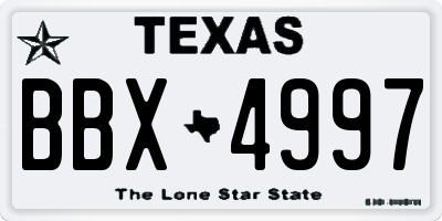 TX license plate BBX4997