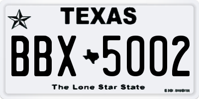 TX license plate BBX5002