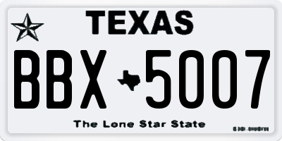 TX license plate BBX5007