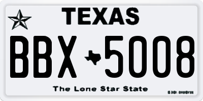 TX license plate BBX5008