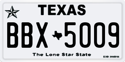 TX license plate BBX5009