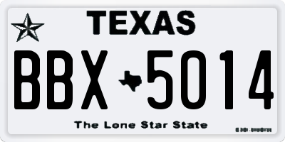 TX license plate BBX5014