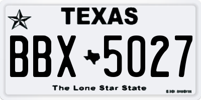TX license plate BBX5027