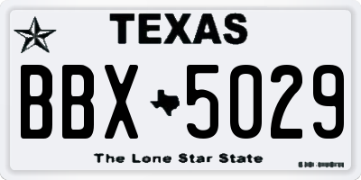 TX license plate BBX5029