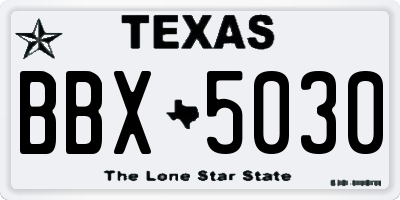 TX license plate BBX5030