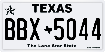 TX license plate BBX5044