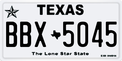 TX license plate BBX5045