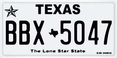 TX license plate BBX5047