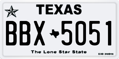 TX license plate BBX5051