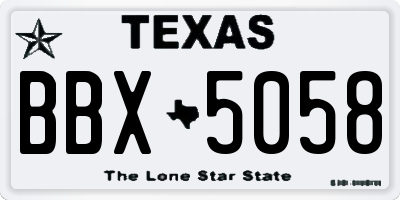 TX license plate BBX5058