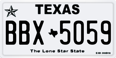 TX license plate BBX5059