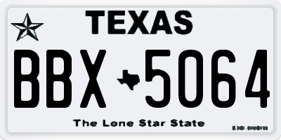 TX license plate BBX5064