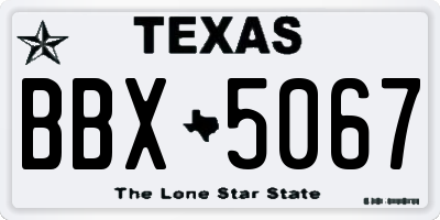 TX license plate BBX5067