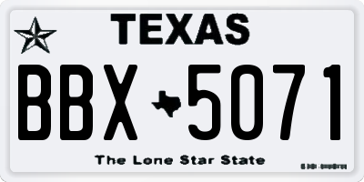 TX license plate BBX5071