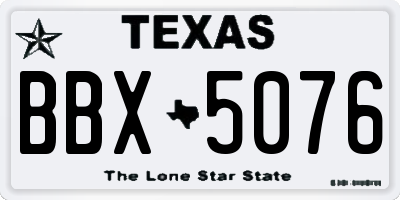 TX license plate BBX5076