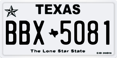 TX license plate BBX5081