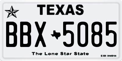 TX license plate BBX5085