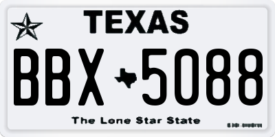 TX license plate BBX5088