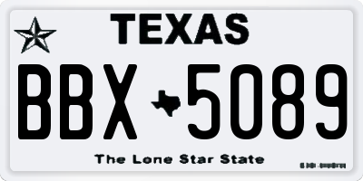 TX license plate BBX5089