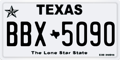 TX license plate BBX5090