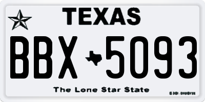 TX license plate BBX5093