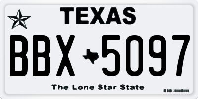 TX license plate BBX5097