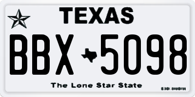 TX license plate BBX5098