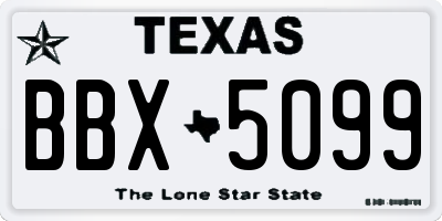 TX license plate BBX5099