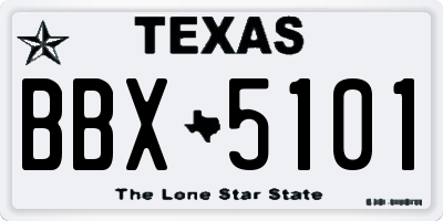 TX license plate BBX5101