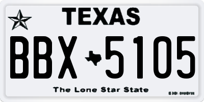 TX license plate BBX5105