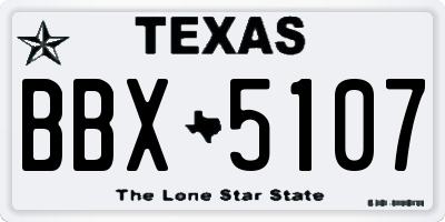 TX license plate BBX5107