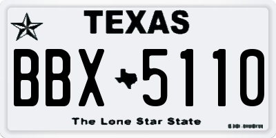 TX license plate BBX5110