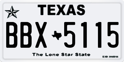 TX license plate BBX5115