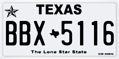 TX license plate BBX5116