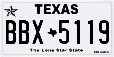 TX license plate BBX5119