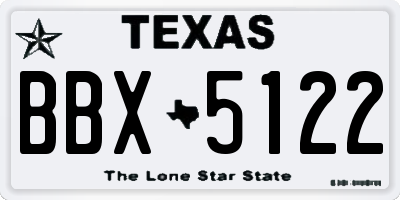 TX license plate BBX5122