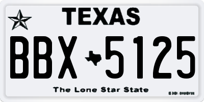 TX license plate BBX5125