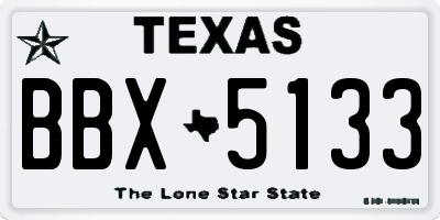 TX license plate BBX5133