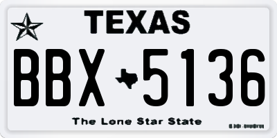 TX license plate BBX5136