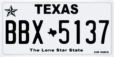 TX license plate BBX5137