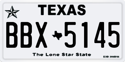 TX license plate BBX5145