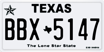 TX license plate BBX5147