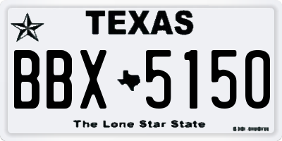 TX license plate BBX5150