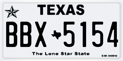 TX license plate BBX5154