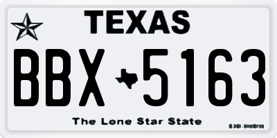TX license plate BBX5163