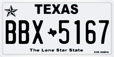 TX license plate BBX5167