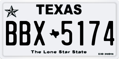 TX license plate BBX5174