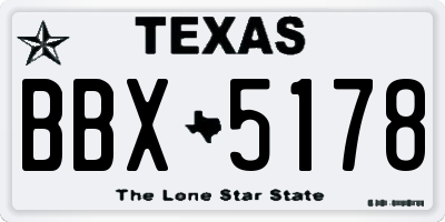 TX license plate BBX5178