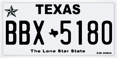 TX license plate BBX5180