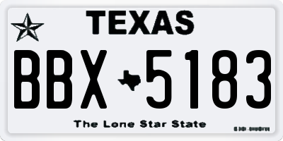 TX license plate BBX5183